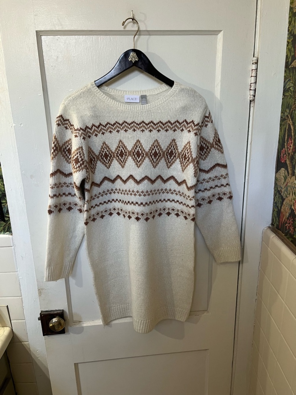 NWT The Children's Place Girls Fair Isle Sweater Dress Size XXL (18)